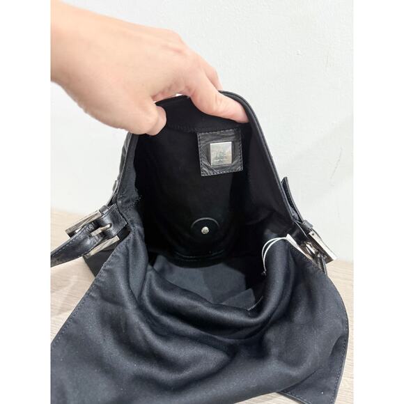 Fendi Mamm Baguette Suede and Leather Shoulder Handbag with FF Logo Buckle - Picture 9 of 12